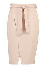Load image into Gallery viewer, Plus Scuba Crepe Tie Waist Wrap Midi Skirt
