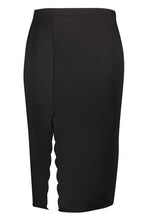 Load image into Gallery viewer, Plus Scuba Scallop Split Midi Skirt
