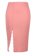 Load image into Gallery viewer, Plus Scuba Scallop Split Midi Skirt
