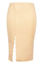 Load image into Gallery viewer, Plus Scuba Scallop Split Midi Skirt
