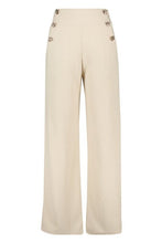 Load image into Gallery viewer, Plus High Waisted Gold Button Tailored Trouser
