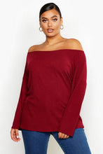 Load image into Gallery viewer, Plus Off The Shoulder Knitted Jumper
