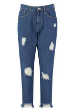Load image into Gallery viewer, Petite Distressed Hem Straight Leg Jeans 26&quot;&quot; Leg
