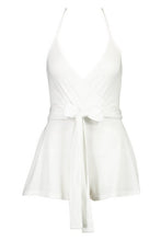 Load image into Gallery viewer, Petite Ribbed Tie Round Strappy Playsuit
