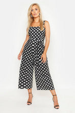 Load image into Gallery viewer, Plus Polka Dot Self Belt Culotte Jumpsuit
