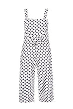 Load image into Gallery viewer, Plus Polka Dot Self Belt Culotte Jumpsuit
