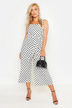 Load image into Gallery viewer, Plus Polka Dot Self Belt Culotte Jumpsuit
