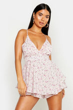 Load image into Gallery viewer, Petite Ditsy Floral Frill Cami Playsuit
