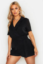 Load image into Gallery viewer, Plus Plunge Utility Self Belt Playsuit
