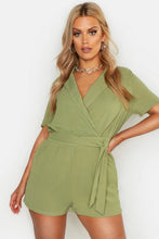 Load image into Gallery viewer, Plus Plunge Utility Self Belt Playsuit
