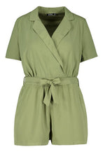 Load image into Gallery viewer, Plus Plunge Utility Self Belt Playsuit
