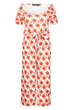 Load image into Gallery viewer, Plus Floral Square Neck Self Belt Culotte Jumpsuit
