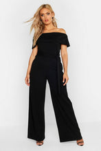 Load image into Gallery viewer, Plus Off Shoulder Wide Leg Self Belt Jumpsuit

