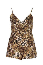 Load image into Gallery viewer, Petite Animal Print Strappy Playsuit
