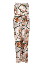 Load image into Gallery viewer, Plus Mixed Animal Print Tie Waist Wide Leg Jumpsuit
