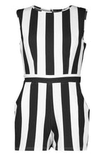 Load image into Gallery viewer, Petite Monochrome Stripe Playsuit

