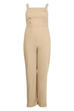 Load image into Gallery viewer, Plus Button Detail Pinafore Tailored Jumpsuit
