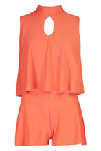 Load image into Gallery viewer, Petite High Neck Double Layer Playsuit
