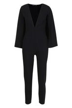 Load image into Gallery viewer, Petite Cape Sleeve Extreme Plunge Jumpsuit
