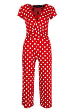 Load image into Gallery viewer, Petite Polka Dot Wrap Front Culotte Jumpsuit
