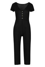 Load image into Gallery viewer, Petite Rib Mock Horn Button Culotte Jumpsuit
