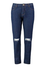 Load image into Gallery viewer, Plus High Waisted Distressed Mom Jeans
