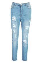 Load image into Gallery viewer, Plus Light Wash Distressed Skinny Jean
