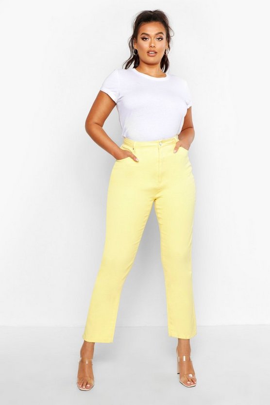 Plus Lemon Twill Mom Jean