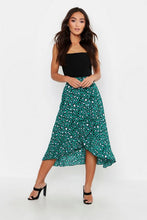 Load image into Gallery viewer, Petite Tie Front Animal Ruffle Midaxi Skirt
