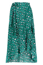 Load image into Gallery viewer, Petite Tie Front Animal Ruffle Midaxi Skirt
