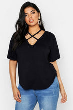 Load image into Gallery viewer, Plus Premium Strap Front T-Shirt
