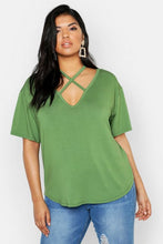 Load image into Gallery viewer, Plus Premium Strap Front T-Shirt
