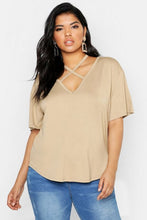 Load image into Gallery viewer, Plus Premium Strap Front T-Shirt
