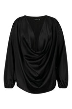 Load image into Gallery viewer, Plus Satin Cowl Long Sleeve Blouse
