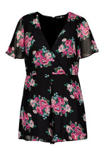Load image into Gallery viewer, Plus Floral Print Wrap Front Playsuit
