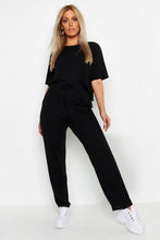 Load image into Gallery viewer, Plus Soft Rib Basic T-Shirt &amp; Pants Co-Ord
