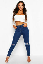 Load image into Gallery viewer, Petite High Rise Distressed Skinny Jeans
