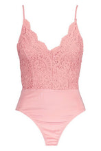 Load image into Gallery viewer, Petite Scallop Edge Strappy Lace Bodysuit
