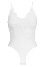 Load image into Gallery viewer, Petite Scallop Edge Strappy Lace Bodysuit
