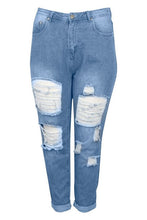 Load image into Gallery viewer, Plus All Over Ripped Mom Jean
