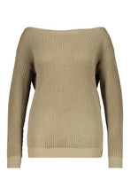Load image into Gallery viewer, Plus Slash Neck Fisherman Jumper
