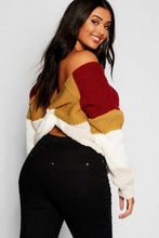 Load image into Gallery viewer, Plus Stripe Knot Back Jumper
