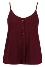 Load image into Gallery viewer, Plus Ribbed Button Cami
