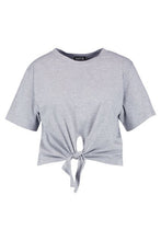 Load image into Gallery viewer, Plus Tie Front Cotton T-Shirt
