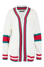 Load image into Gallery viewer, Plus Contrast Stripe Oversized Cardigan
