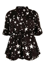 Load image into Gallery viewer, Plus Star Printed Ruffle Romper
