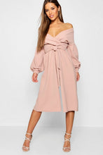 Load image into Gallery viewer, Petite Bardot Wrap Culotte Jumpsuit
