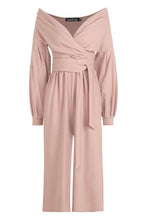 Load image into Gallery viewer, Petite Bardot Wrap Culotte Jumpsuit

