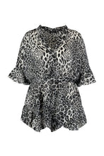 Load image into Gallery viewer, Plus Zoe Leopard Print Plunge Wrap Romper
