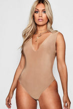 Load image into Gallery viewer, Plus Plunge Neck Double Layer Bodysuit
